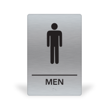 6X9BSM - MitUSA ADA Compliant<BR> Brushed Silver Men<BR>6" x  9" x 3/16"