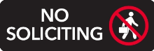 39NSBW - MitUSA No Soliciting Sign