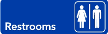 39RUBL - MitUSA Blue Unisex Restroom Sign