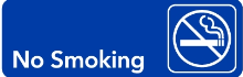 39NSBLU - MitUSA Blue No Smoking Sign