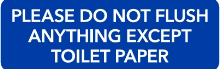 39DNBL - MitUSA Blue Do Not Flush Sign
